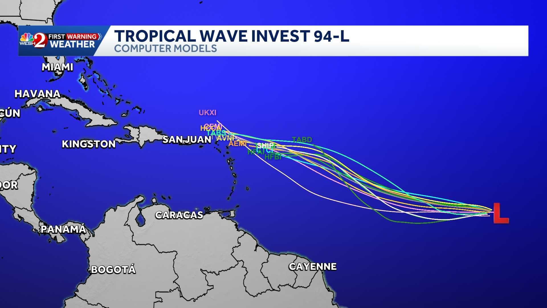 Tracking Invest 94-L: Maps, spaghetti models — WESH 2 Orlando